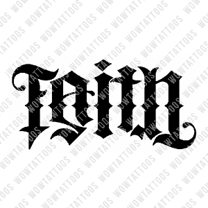 Faith / Trust Ambigram Tattoo Instant Download (Design + Stencil) STYLE: F - Wow Tattoos