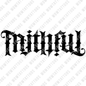 Faithful Ambigram Tattoo Instant Download (Design + Stencil) STYLE: F - Wow Tattoos