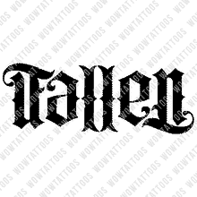 Load image into Gallery viewer, Fallen Ambigram Tattoo Instant Download (Design + Stencil) STYLE: F - Wow Tattoos