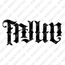 Load image into Gallery viewer, Fallen / Angel Ambigram Tattoo Instant Download (Design + Stencil) STYLE: F - Wow Tattoos