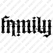 Load image into Gallery viewer, Family Ambigram Tattoo Instant Download (Design + Stencil) STYLE: F - Wow Tattoos
