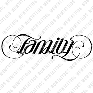 Family / Forever Ambigram Tattoo Instant Download (Design + Stencil) STYLE: D - Wow Tattoos