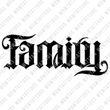 Load image into Gallery viewer, Family / Forever Ambigram Tattoo Instant Download (Design + Stencil) STYLE: Q - Wow Tattoos