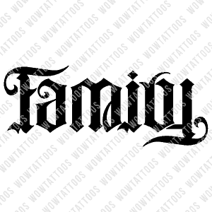 Family / Forever Ambigram Tattoo Instant Download (Design + Stencil) STYLE: Q - Wow Tattoos