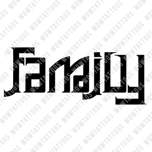 Family / Forever Ambigram Tattoo Instant Download (Design + Stencil) STYLE: Bionic - Wow Tattoos