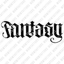 Load image into Gallery viewer, Fantasy / Dreams Ambigram Tattoo Instant Download (Design + Stencil) STYLE: N - Wow Tattoos