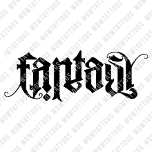 Load image into Gallery viewer, Fantasy / Reality Ambigram Tattoo Instant Download (Design + Stencil) STYLE: I - Wow Tattoos