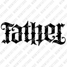 Load image into Gallery viewer, Father Ambigram Tattoo Instant Download (Design + Stencil) STYLE: F - Wow Tattoos