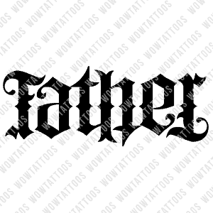 Father Ambigram Tattoo Instant Download (Design + Stencil) STYLE: F - Wow Tattoos
