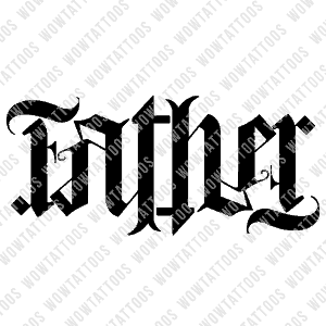 Father Ambigram Tattoo Instant Download (Design + Stencil) STYLE: M - Wow Tattoos