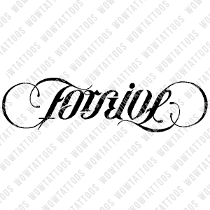 Forgive / Forget Ambigram Tattoo Instant Download (Design + Stencil) STYLE: D - Wow Tattoos
