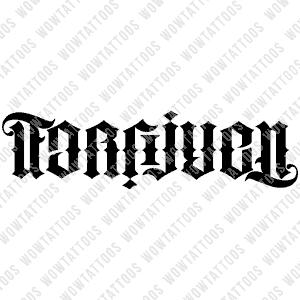 Forgiven Ambigram Tattoo Instant Download (Design + Stencil) STYLE: F - Wow Tattoos