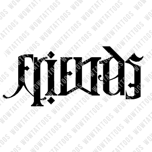 Friends / Family Ambigram Tattoo Instant Download (Design + Stencil) STYLE: C - Wow Tattoos