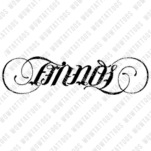 Load image into Gallery viewer, Friends / Forever Ambigram Tattoo Instant Download (Design + Stencil) STYLE: D - Wow Tattoos