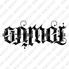 Load image into Gallery viewer, Gamer / For Life Ambigram Tattoo Instant Download (Design + Stencil) STYLE: A - Wow Tattoos