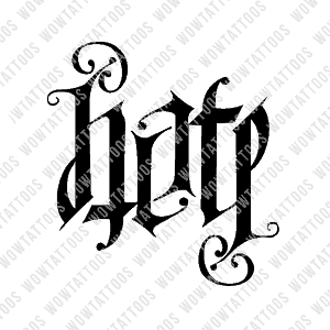 Hate Ambigram Tattoo Instant Download (Design + Stencil) STYLE: Z - Wow Tattoos