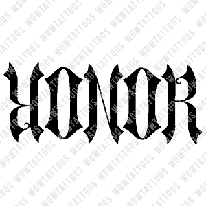 Honor Ambigram Tattoo Instant Download (Design + Stencil) STYLE: H - Wow Tattoos
