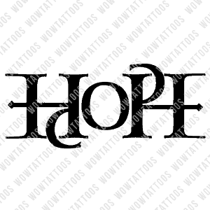 Hope Ambigram Tattoo Instant Download (Design + Stencil) STYLE: C - Wow Tattoos