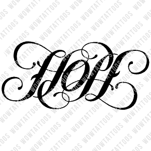 Hope Ambigram Tattoo Instant Download (Design + Stencil) STYLE: D - Wow Tattoos