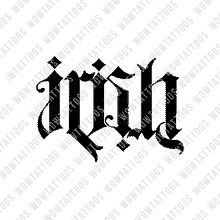 Load image into Gallery viewer, Irish / Pride Ambigram Tattoo Instant Download (Design + Stencil) STYLE: L - Wow Tattoos