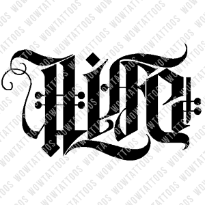 Life / Death Ambigram Tattoo Instant Download (Design + Stencil) STYLE: A - Wow Tattoos