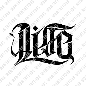 Life / Death Ambigram Tattoo Instant Download (Design + Stencil) STYLE: K - Wow Tattoos