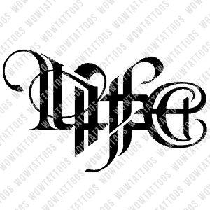 Life / Death Ambigram Tattoo Instant Download (Design + Stencil) STYLE: Method - Wow Tattoos