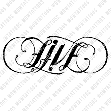 Load image into Gallery viewer, Live / Life Ambigram Tattoo Instant Download (Design + Stencil) STYLE: D - Wow Tattoos