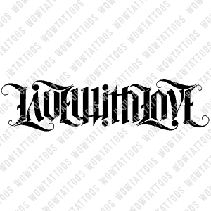 Live With Love Ambigram Tattoo Instant Download (Design + Stencil) STYLE: Z - Wow Tattoos