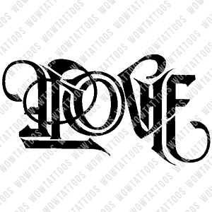 Love / Hate Ambigram Tattoo Instant Download (Design + Stencil) STYLE: Method - Wow Tattoos