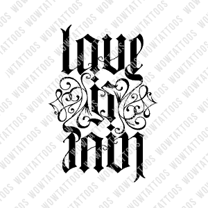 Love is Pain Ambigram Tattoo Instant Download (Design + Stencil) STYLE: L - Wow Tattoos