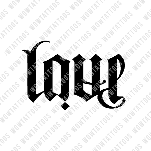 Love / Pain Ambigram Tattoo Instant Download (Design + Stencil) STYLE: Q - Wow Tattoos