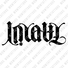 Load image into Gallery viewer, Loyalty / Family Ambigram Tattoo Instant Download (Design + Stencil) STYLE: R - Wow Tattoos