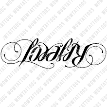 Load image into Gallery viewer, Loyalty / Respect Ambigram Tattoo Instant Download (Design + Stencil) STYLE: D - Wow Tattoos