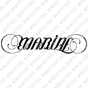 Marine / Forever Ambigram Tattoo Instant Download (Design + Stencil) STYLE: D - Wow Tattoos