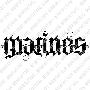 Marines / Semper Fi Ambigram Tattoo Instant Download (Design + Stencil) STYLE: A - Wow Tattoos