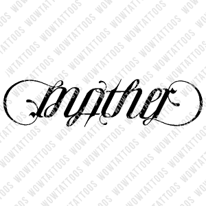 Mother Ambigram Tattoo Instant Download (Design + Stencil) STYLE: D - Wow Tattoos