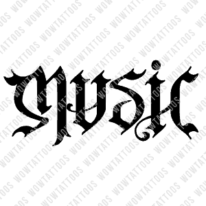 Music / Heals Ambigram Tattoo Instant Download (Design + Stencil) STYLE: Z - Wow Tattoos