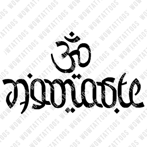 Namaste Ohm Ambigram Tattoo Instant Download (Design + Stencil) STYLE: Z - Wow Tattoos
