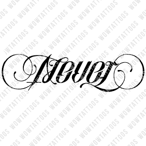 Never / Forget Ambigram Tattoo Instant Download (Design + Stencil) STYLE: D - Wow Tattoos