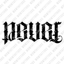 Load image into Gallery viewer, Never / Forget Ambigram Tattoo Instant Download (Design + Stencil) STYLE: F - Wow Tattoos
