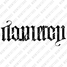 Load image into Gallery viewer, No Mercy Ambigram Tattoo Instant Download (Design + Stencil) STYLE: M - Wow Tattoos