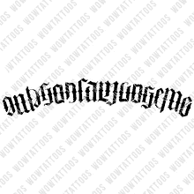 Load image into Gallery viewer, Only God Can Judge Me  Arc Ambigram Tattoo Instant Download (Design + Stencil) STYLE: F - Wow Tattoos