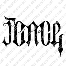 Load image into Gallery viewer, Peace / Havoc Ambigram Tattoo Instant Download (Design + Stencil) STYLE: H - Wow Tattoos