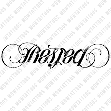 Load image into Gallery viewer, Respect / Believe Ambigram Tattoo Instant Download (Design + Stencil) STYLE: D - Wow Tattoos
