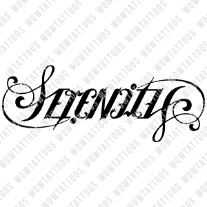 Serenity Ambigram Tattoo Instant Download (Design + Stencil) STYLE: D - Wow Tattoos