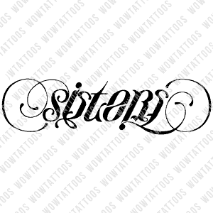 Sisters / Friends Ambigram Tattoo Instant Download (Design + Stencil) STYLE: D - Wow Tattoos