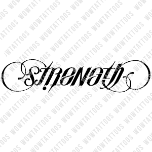 Strength / Genetics Ambigram Tattoo Instant Download (Design + Stencil) STYLE: D - Wow Tattoos