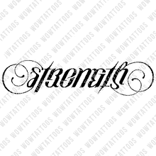 Load image into Gallery viewer, Strength / Struggle Ambigram Tattoo Instant Download (Design + Stencil) STYLE: D - Wow Tattoos