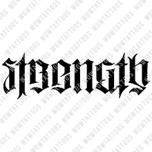 Load image into Gallery viewer, Strength / Struggle Ambigram Tattoo Instant Download (Design + Stencil) STYLE: L - Wow Tattoos
